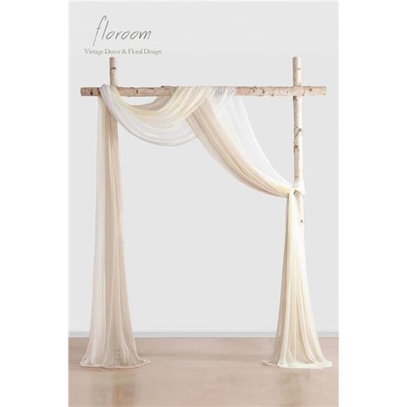 Wedding Arch Draping Fabric 3 Panels 20Ft Chiffon Fabric Drapes Arbor Drapery - Picture 2 of 8